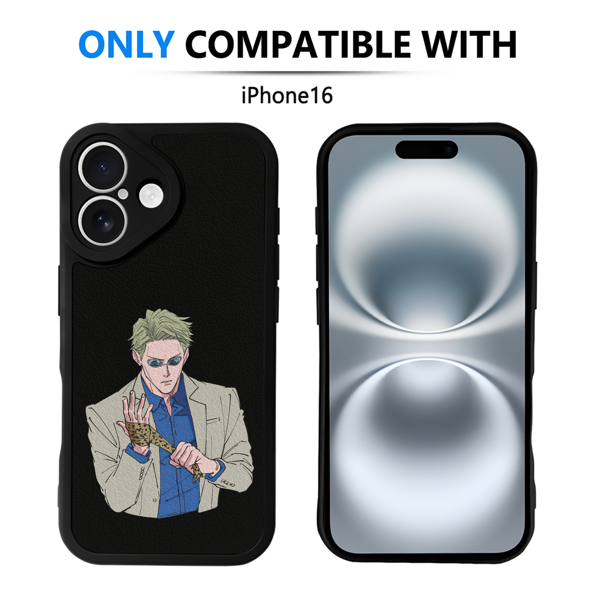 （画像用） 呪術廻戦 Jujutsu Kaisen 【iPhone 16シリーズ対応】シリコンスマホケース（レザー調） 材質：シリコン